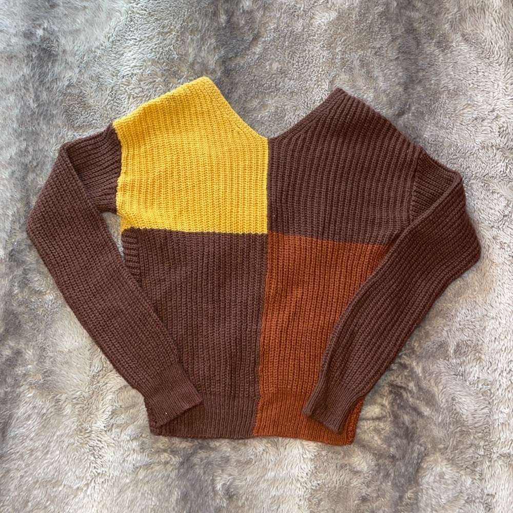 Almost π Famous Color Block Sweater - Picture 2 of 4